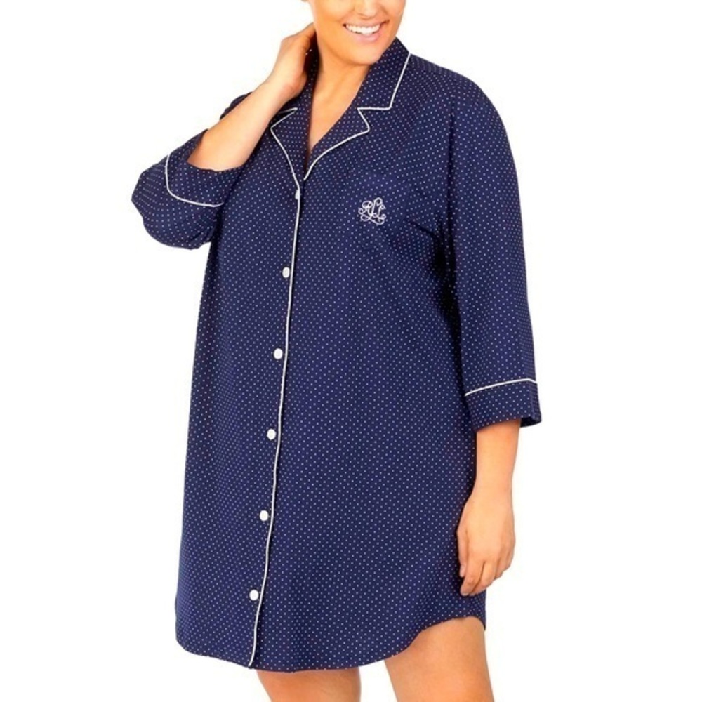 Lauren Ralph Lauren Polka Dot Knits Sleep Shirt